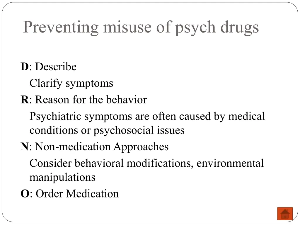 preventing misuse of psych drugs