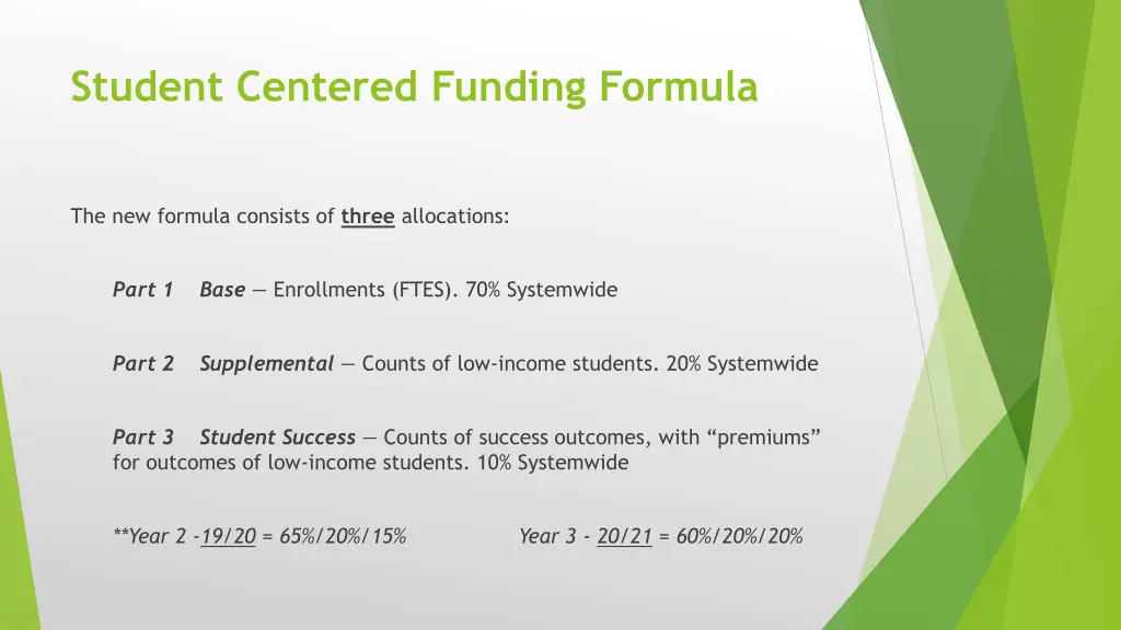 student centered funding formula