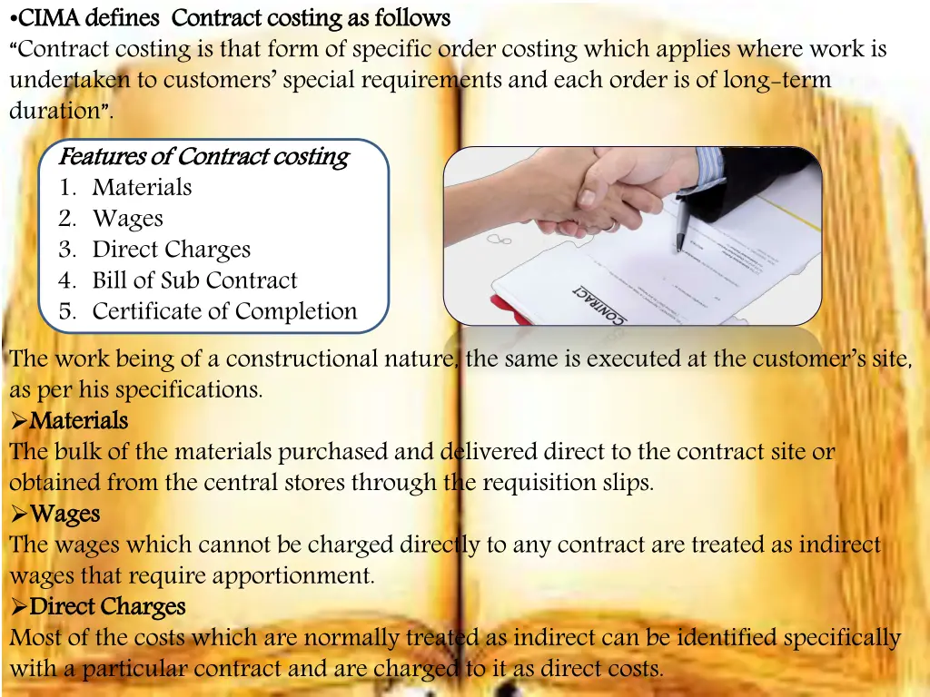 cima defines contract costing as follows contract