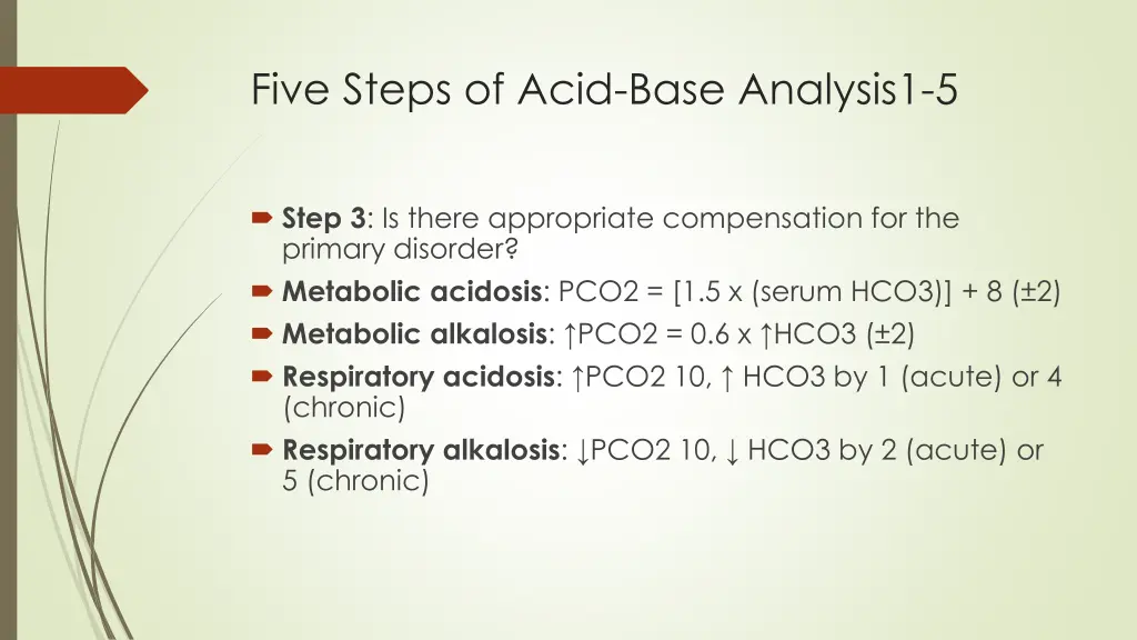 five steps of acid base analysis1 5 2