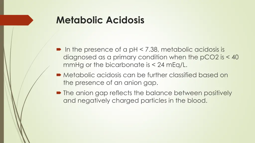 metabolic acidosis