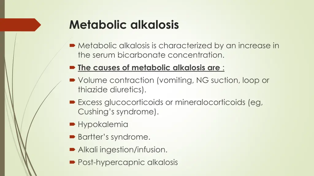 metabolic alkalosis