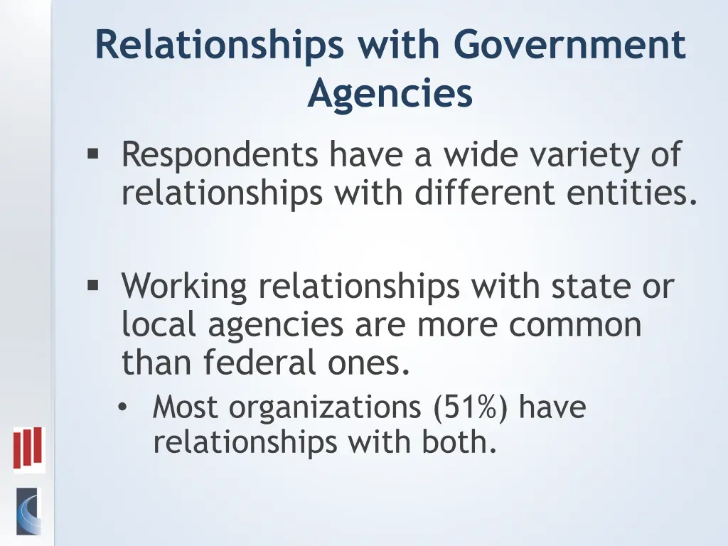 relationships with government agencies