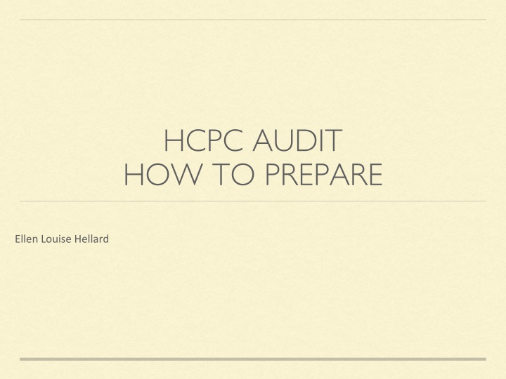 hcpc audit how to prepare