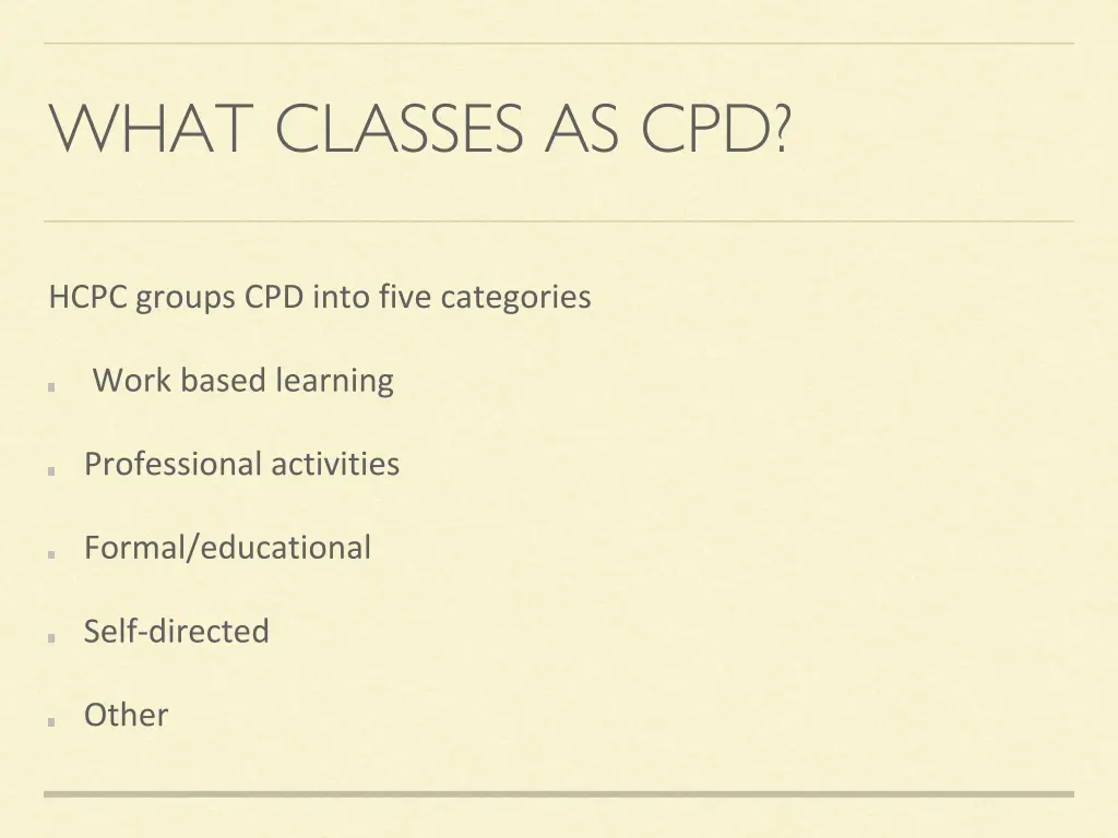 what classes as cpd