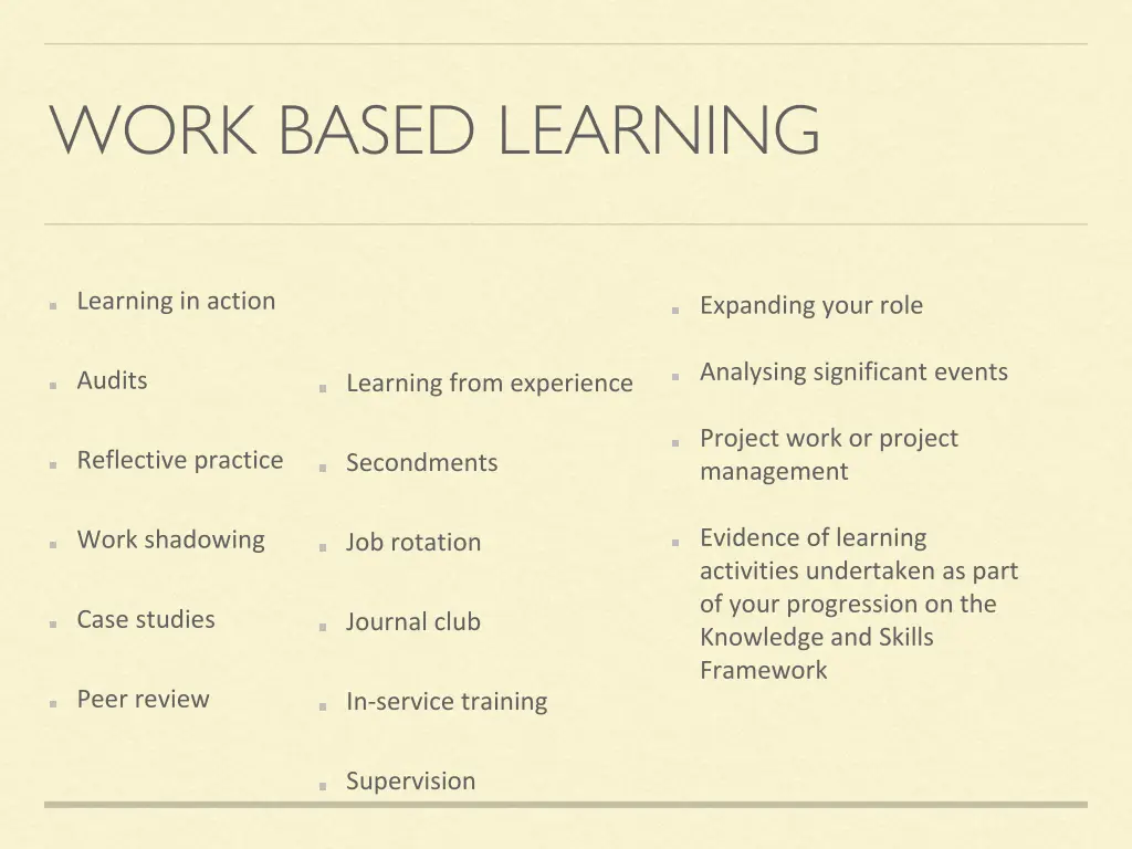 work based learning