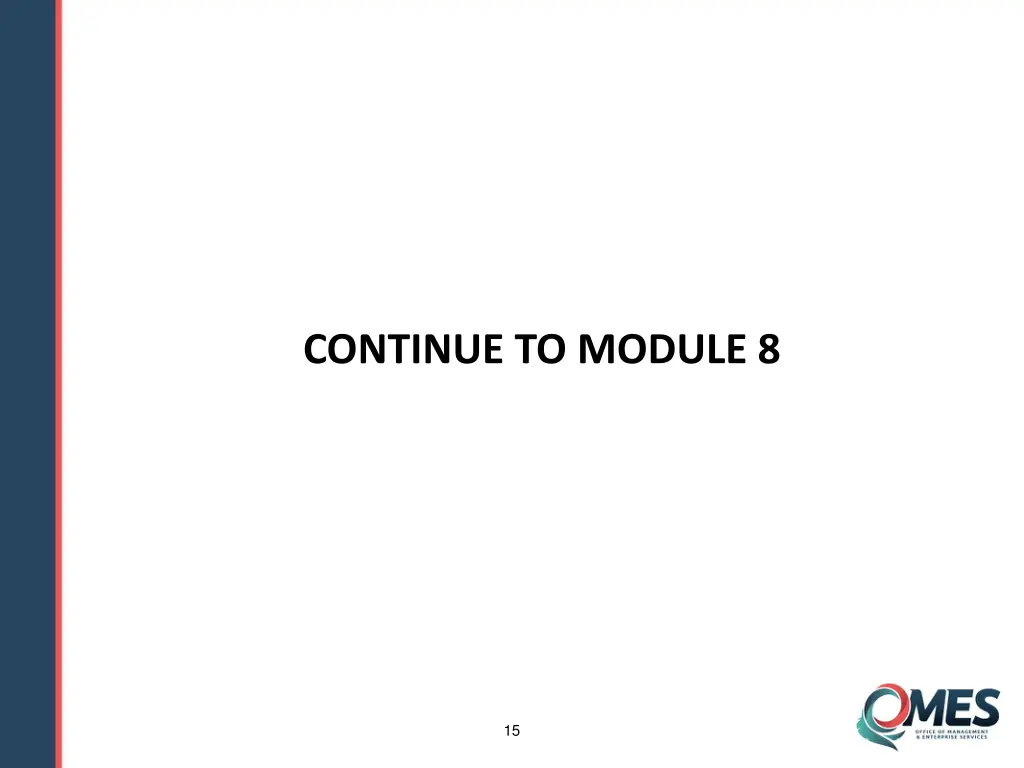 continue to module 8