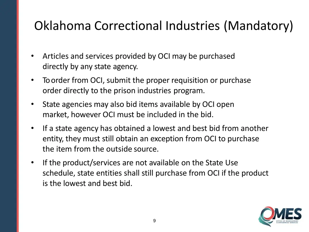 oklahoma correctional industries mandatory