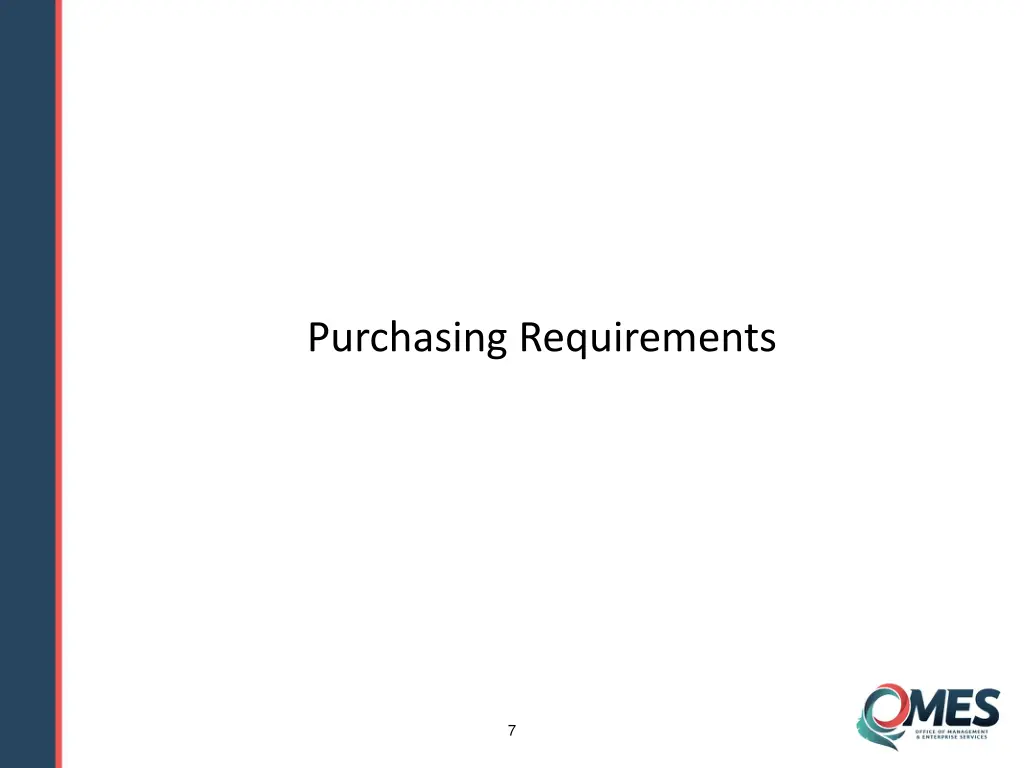 purchasing requirements