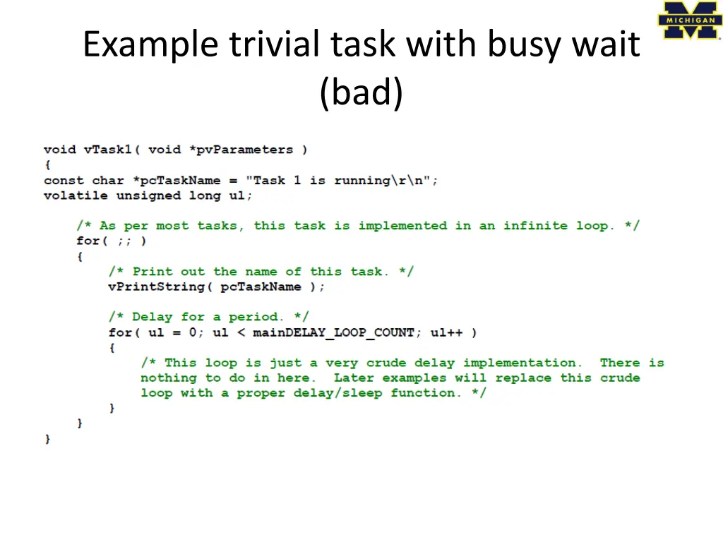 example trivial task with busy wait bad