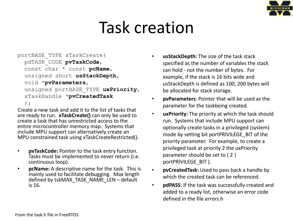 task creation