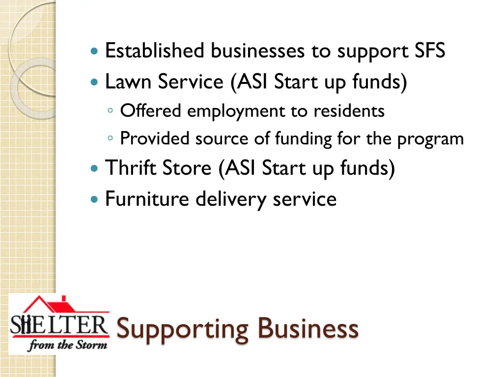 established businesses to support sfs lawn