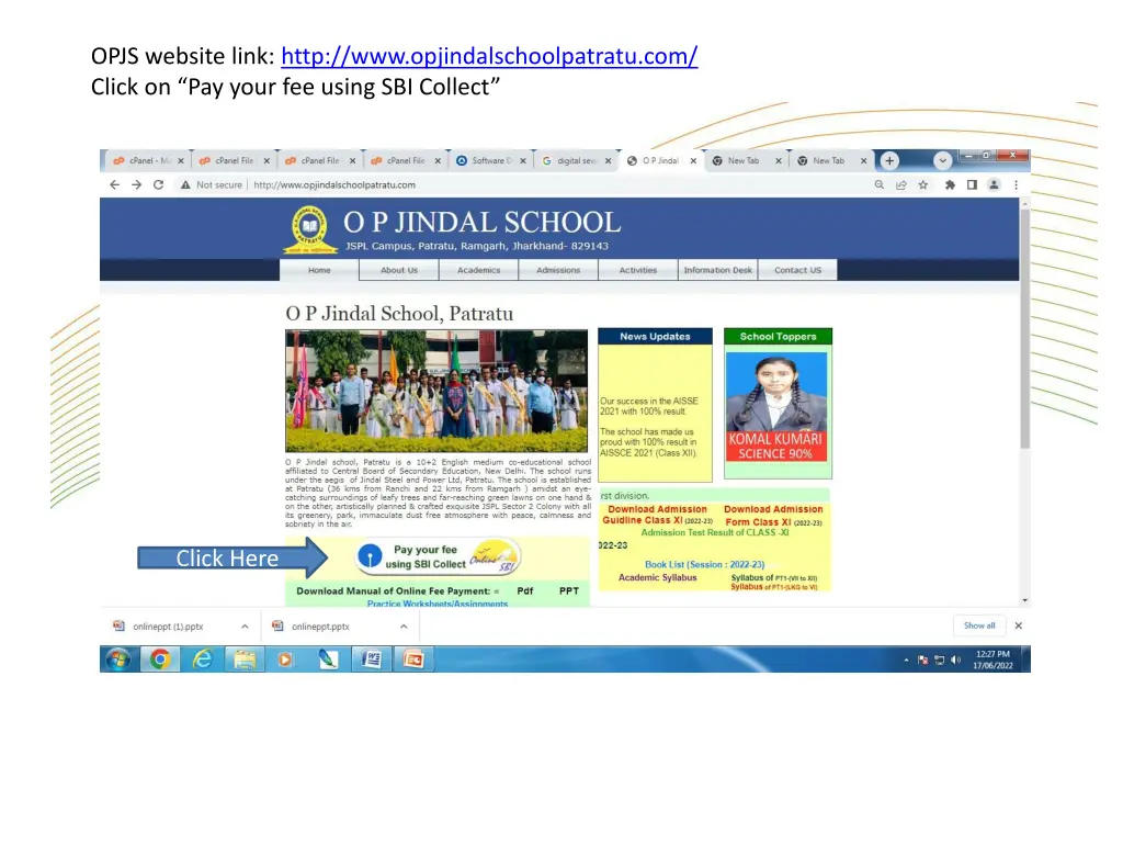 opjs website link http www opjindalschoolpatratu