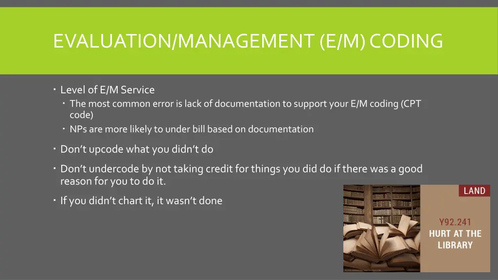 evaluation management e m coding