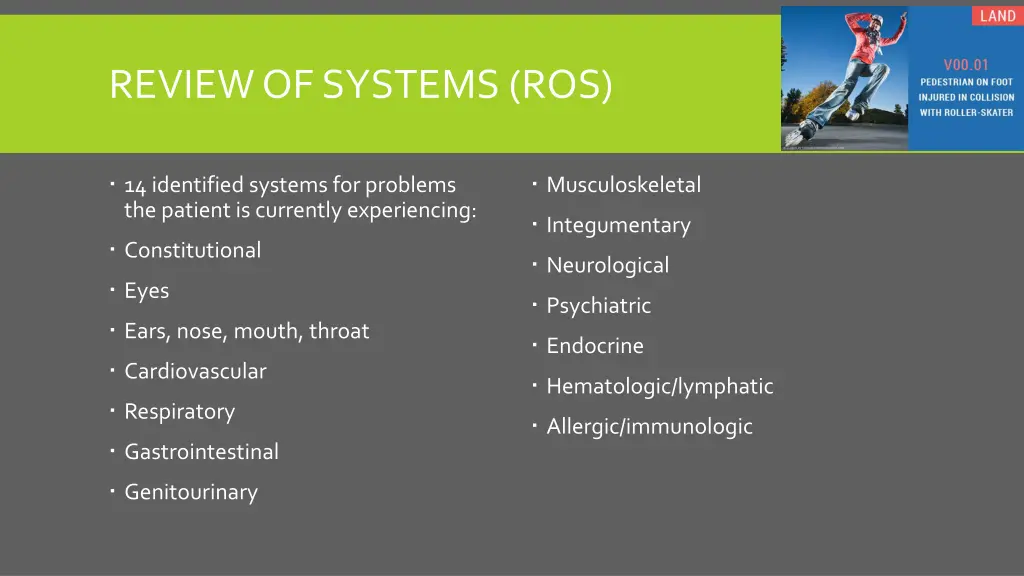 review of systems ros