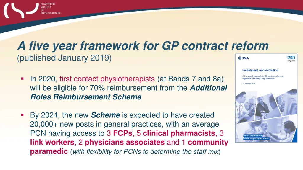 a five year framework for gp contract reform