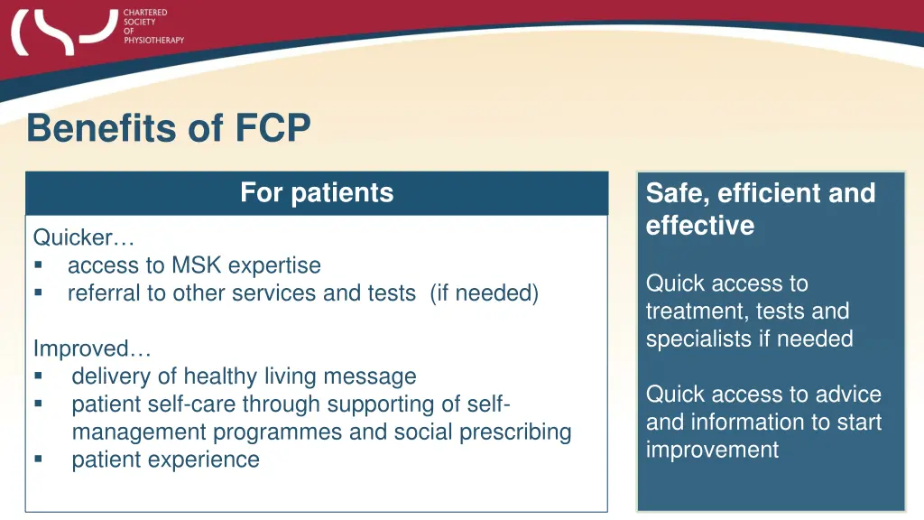 benefits of fcp