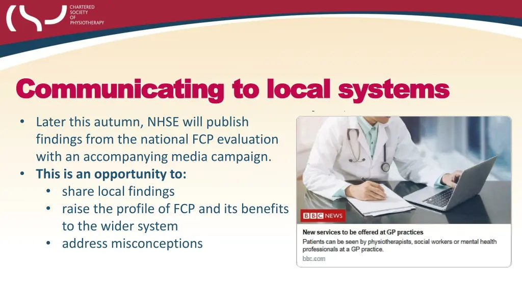 communicating to local systems communicating