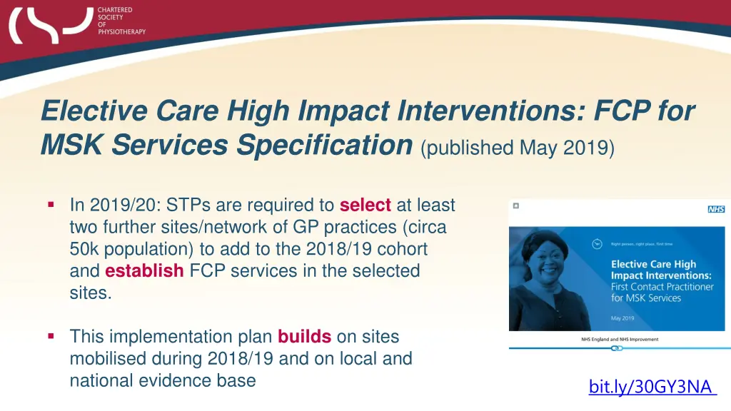 elective care high impact interventions