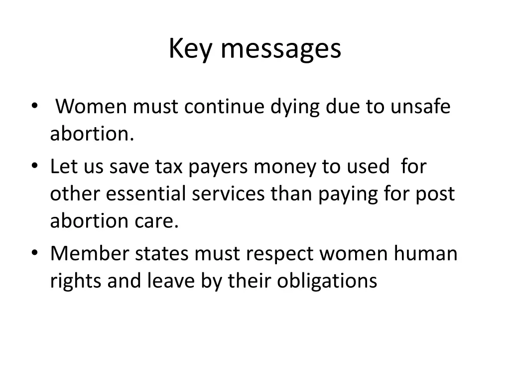 key messages