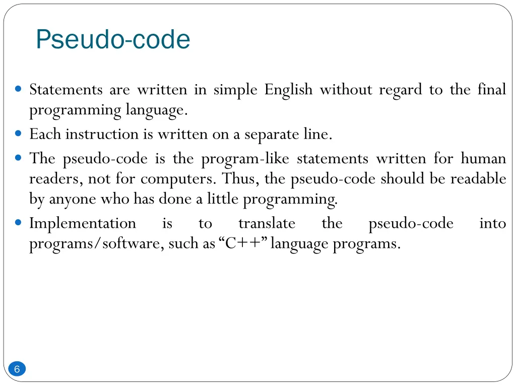 pseudo code 1