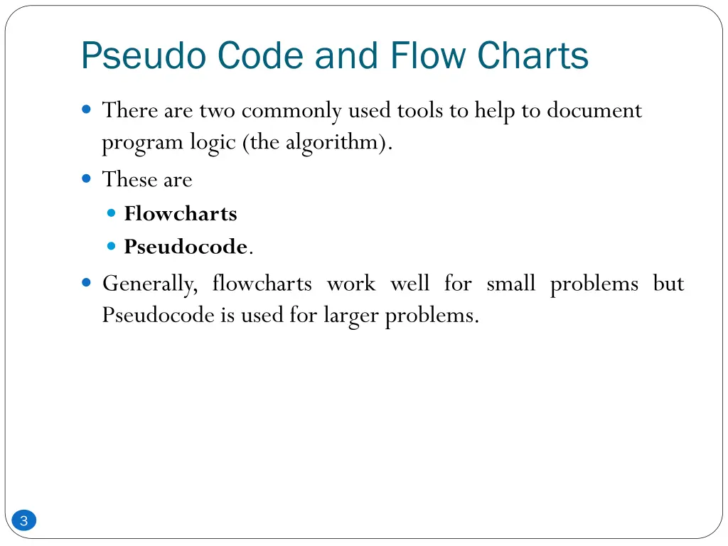 pseudo code and flow charts 1