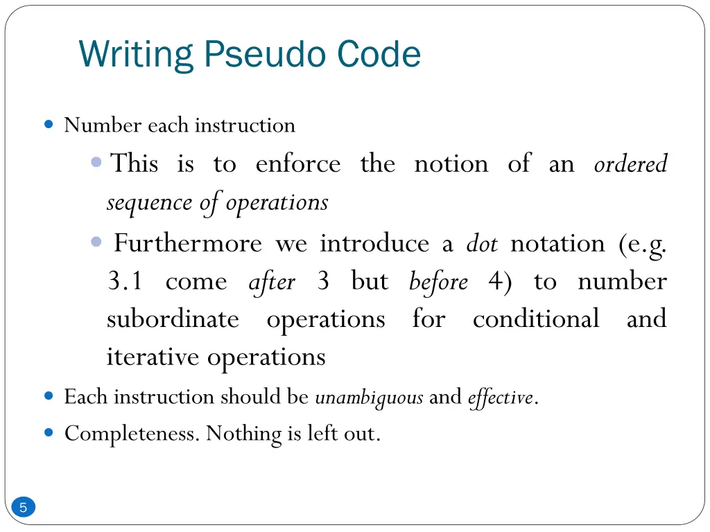 writing pseudo code