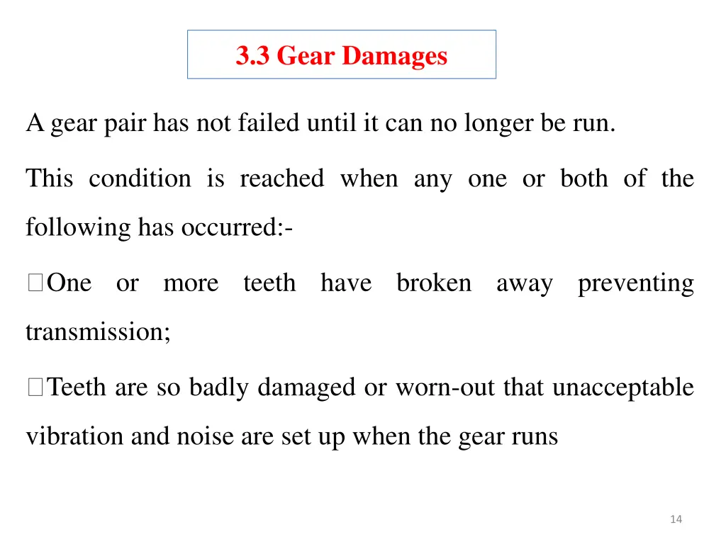 3 3 gear damages