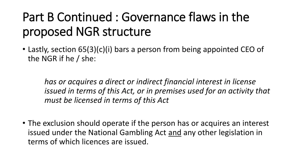 part b continued governance flaws in the part 2