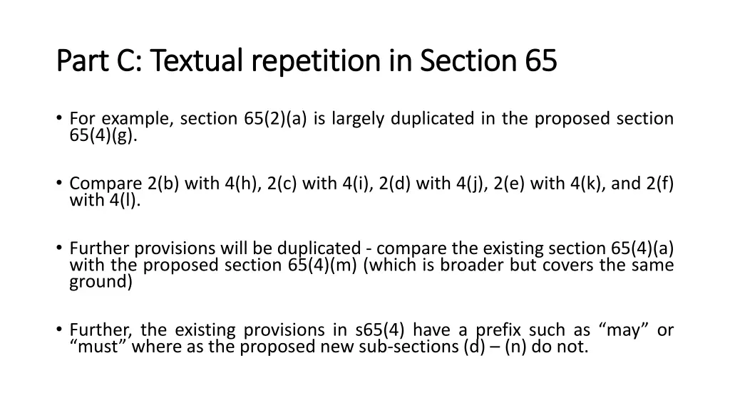 part c textual repetition in section 65 part 1