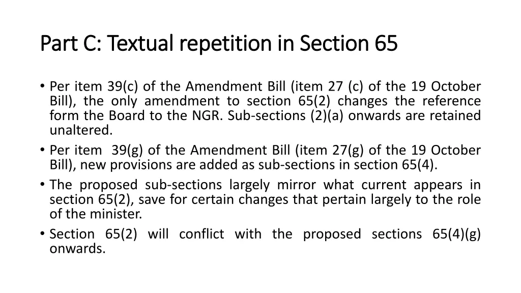 part c textual repetition in section 65 part