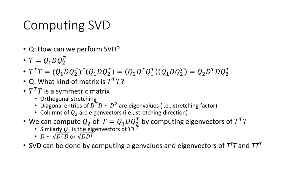 computing svd