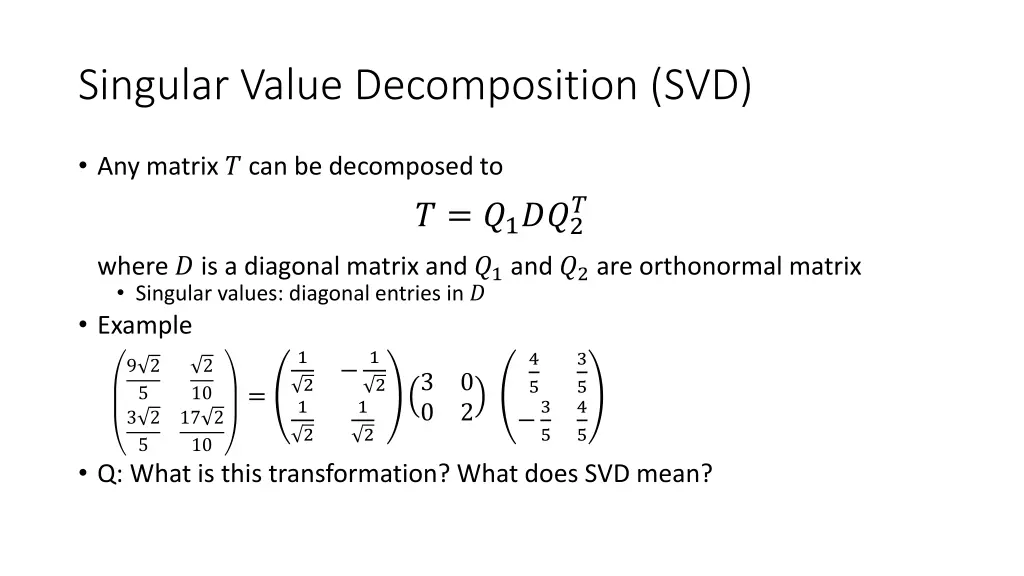 singular value decomposition svd