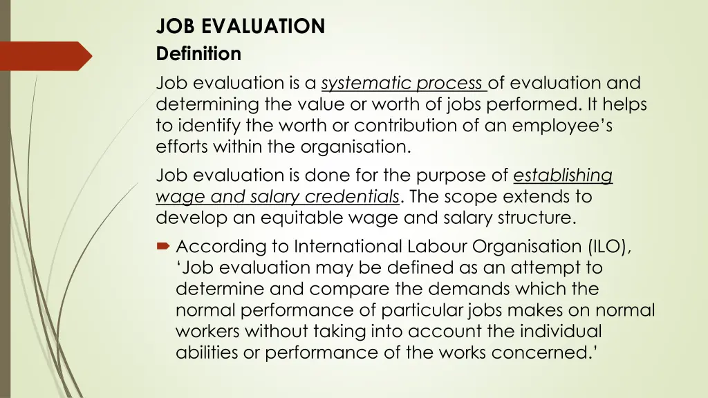 job evaluation definition job evaluation