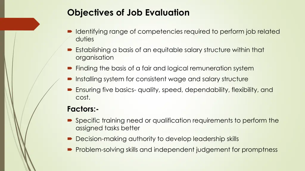 objectives of job evaluation