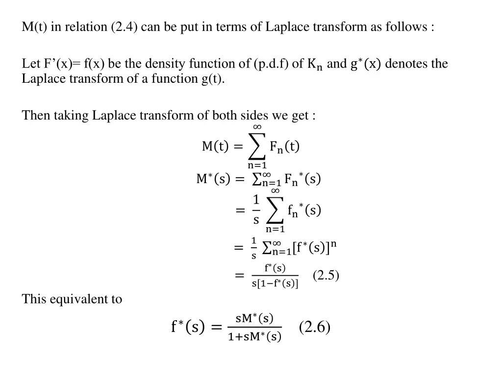 m t in relation 2 4 can be put in terms