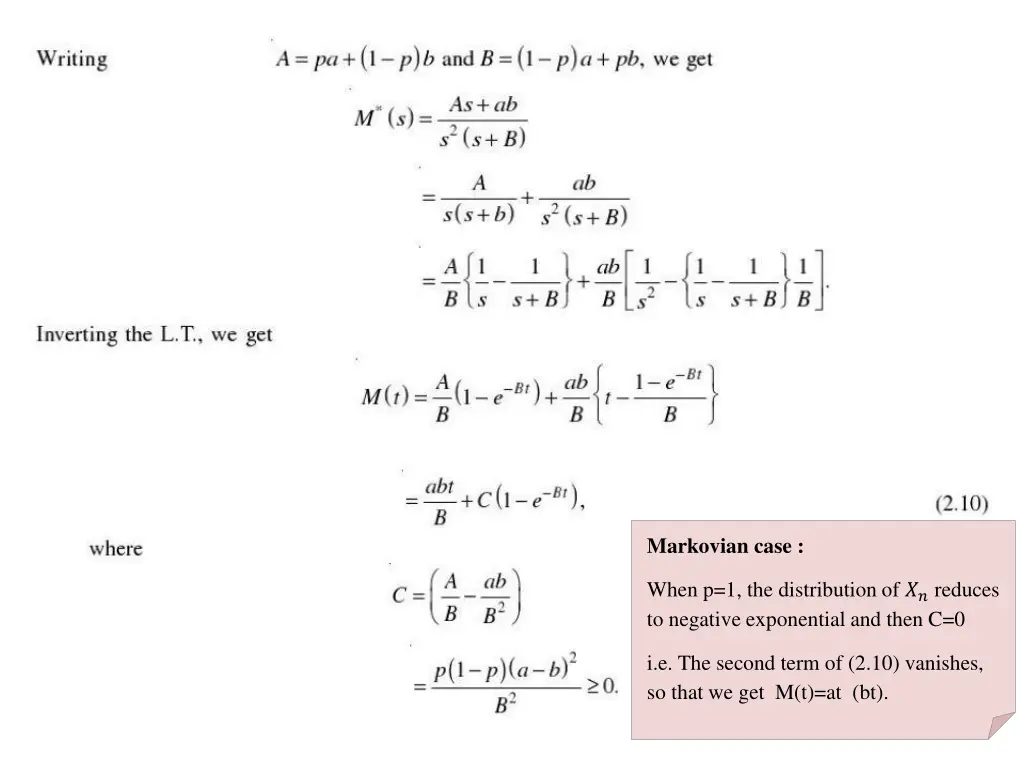 markovian case