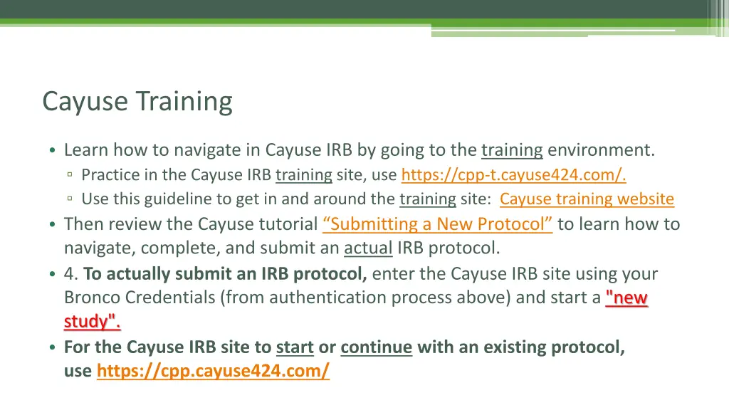 cayuse training