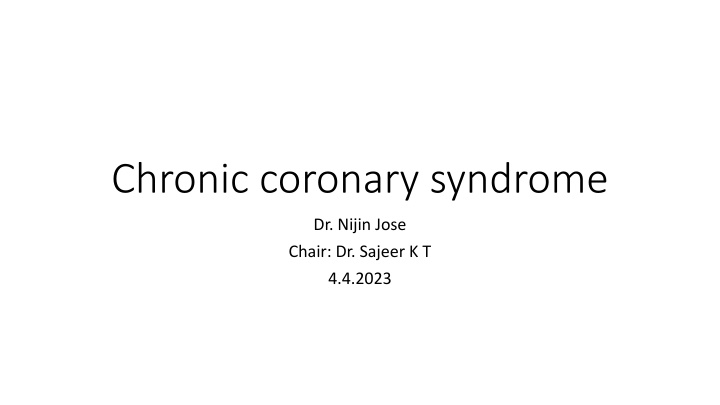 chronic coronary syndrome