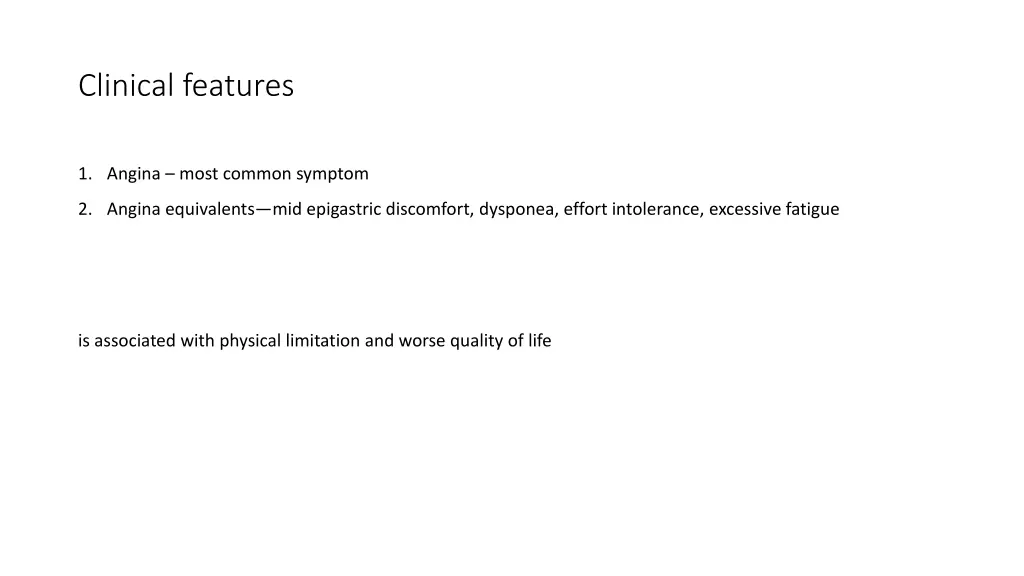 clinical features