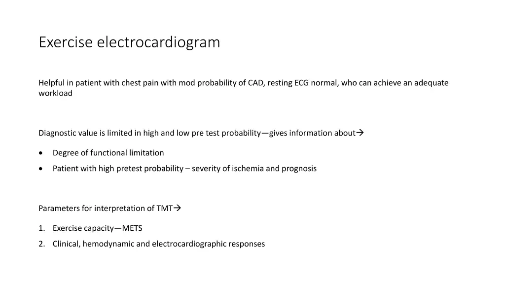 exercise electrocardiogram