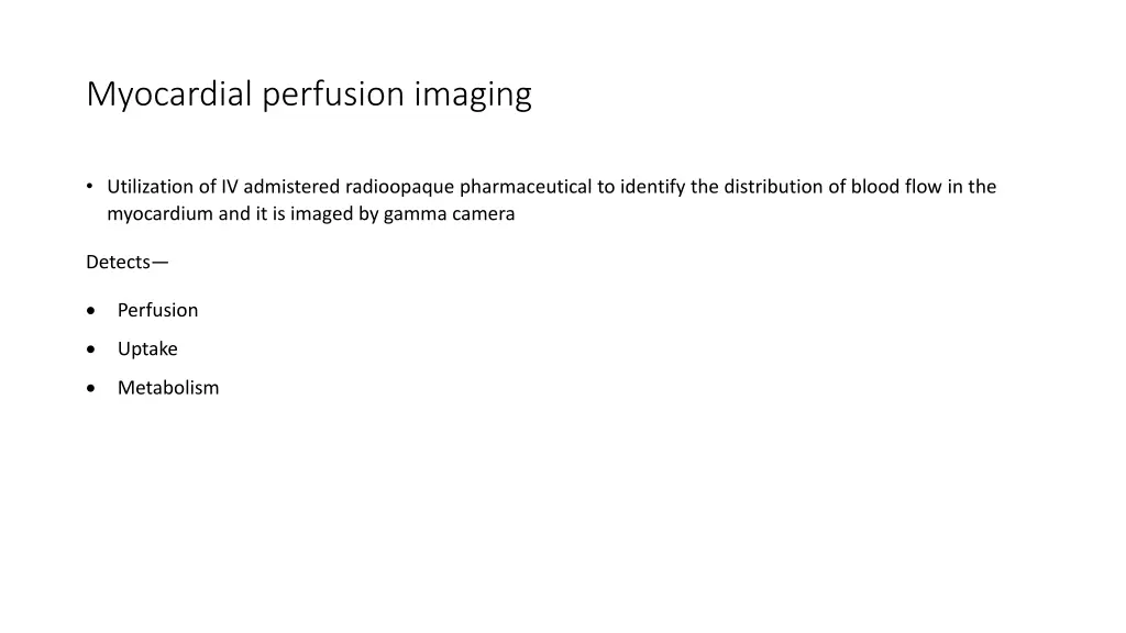 myocardial perfusion imaging