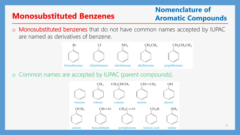 nomenclature of aromatic compounds