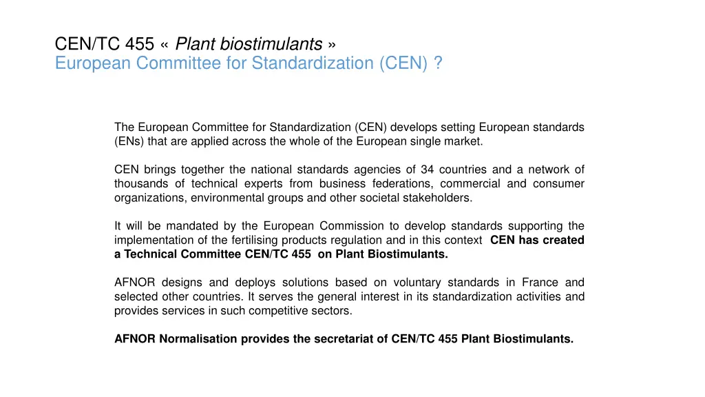 cen tc 455 plant biostimulants european committee