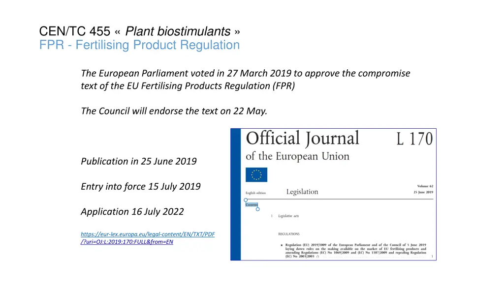 cen tc 455 plant biostimulants fpr fertilising