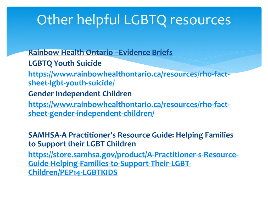 other helpful lgbtq resources