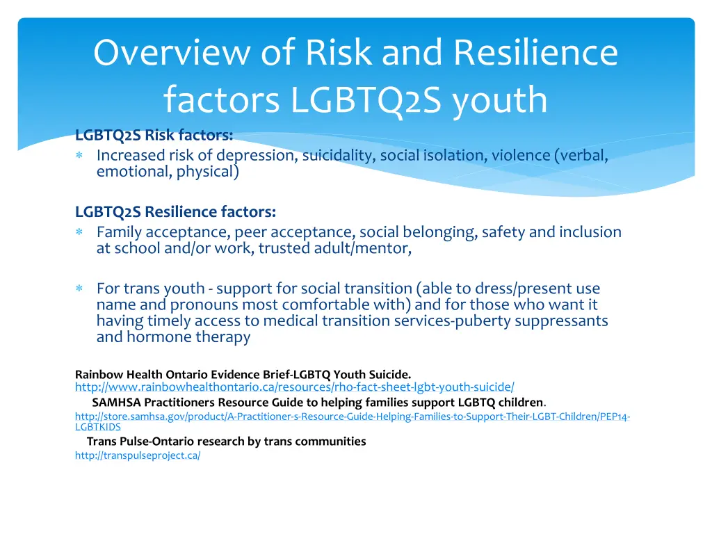 overview of risk and resilience factors lgbtq2s