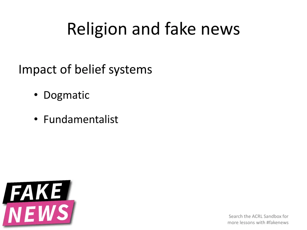 religion and fake news 1