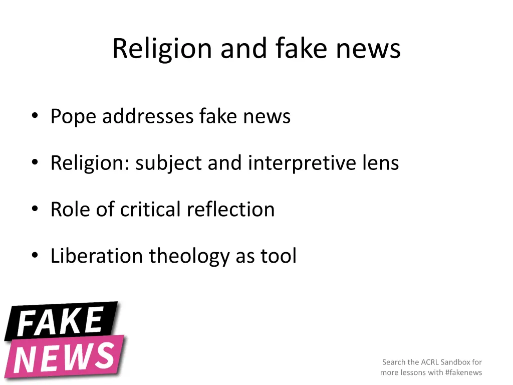 religion and fake news