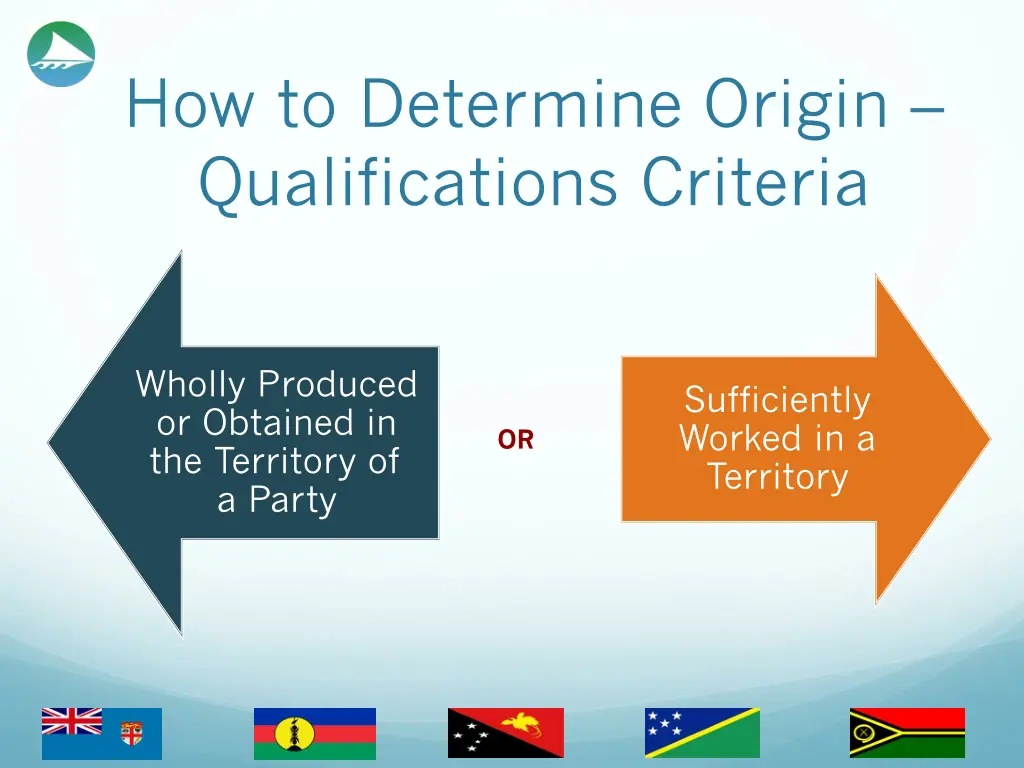 how to determine origin qualifications criteria